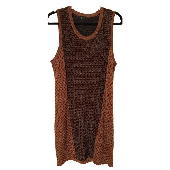 New Rag & Bone New York Amanda Dress Metallic Brown/Copper Size Large - Picture 3 of 5